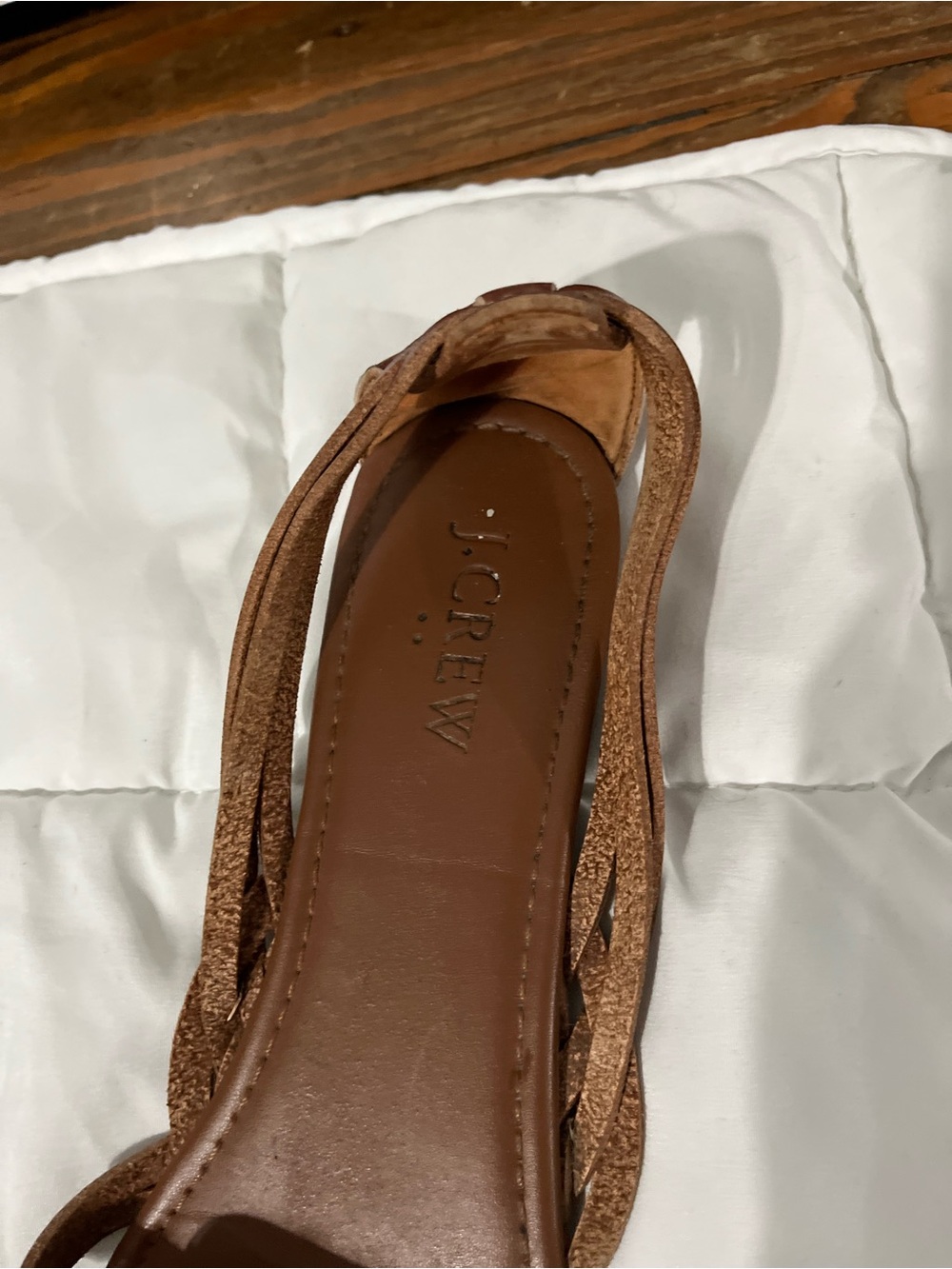 J. Crew Brown Woven faux Leather Slingback Sandals, women’s size 8 - Picture 3 of 6